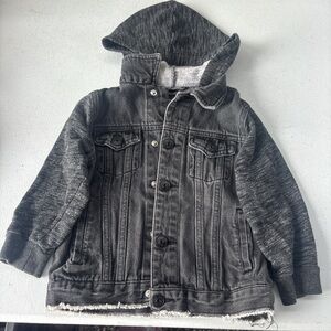 art class Charcoal Jean Jacket with Hood